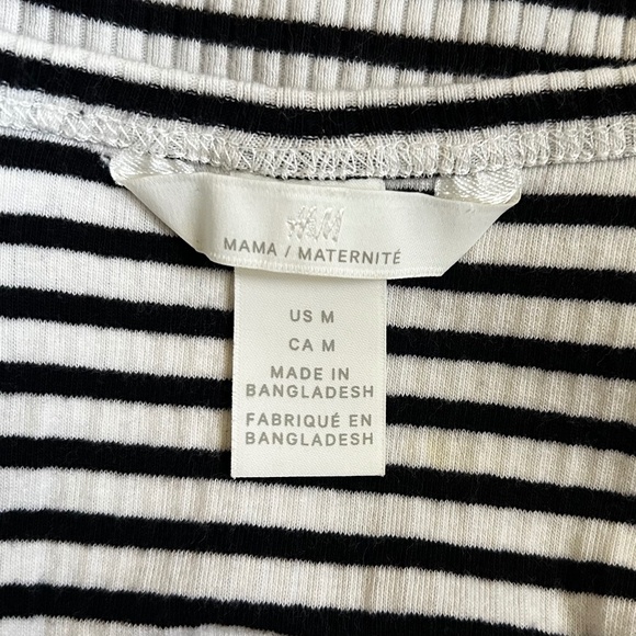 H&M Maternity Black & White Striped Stretchy Dress Size Medium - Picture 3 of 4